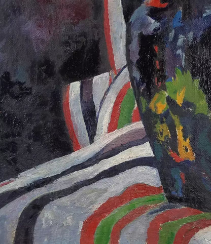 Bouquet de fleurs,dans vase, art ancien, peinture à l'huile originale sur panneau