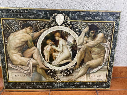 art-decoration-tableau-peinture-huile-toile-idylle-d'après Klimt