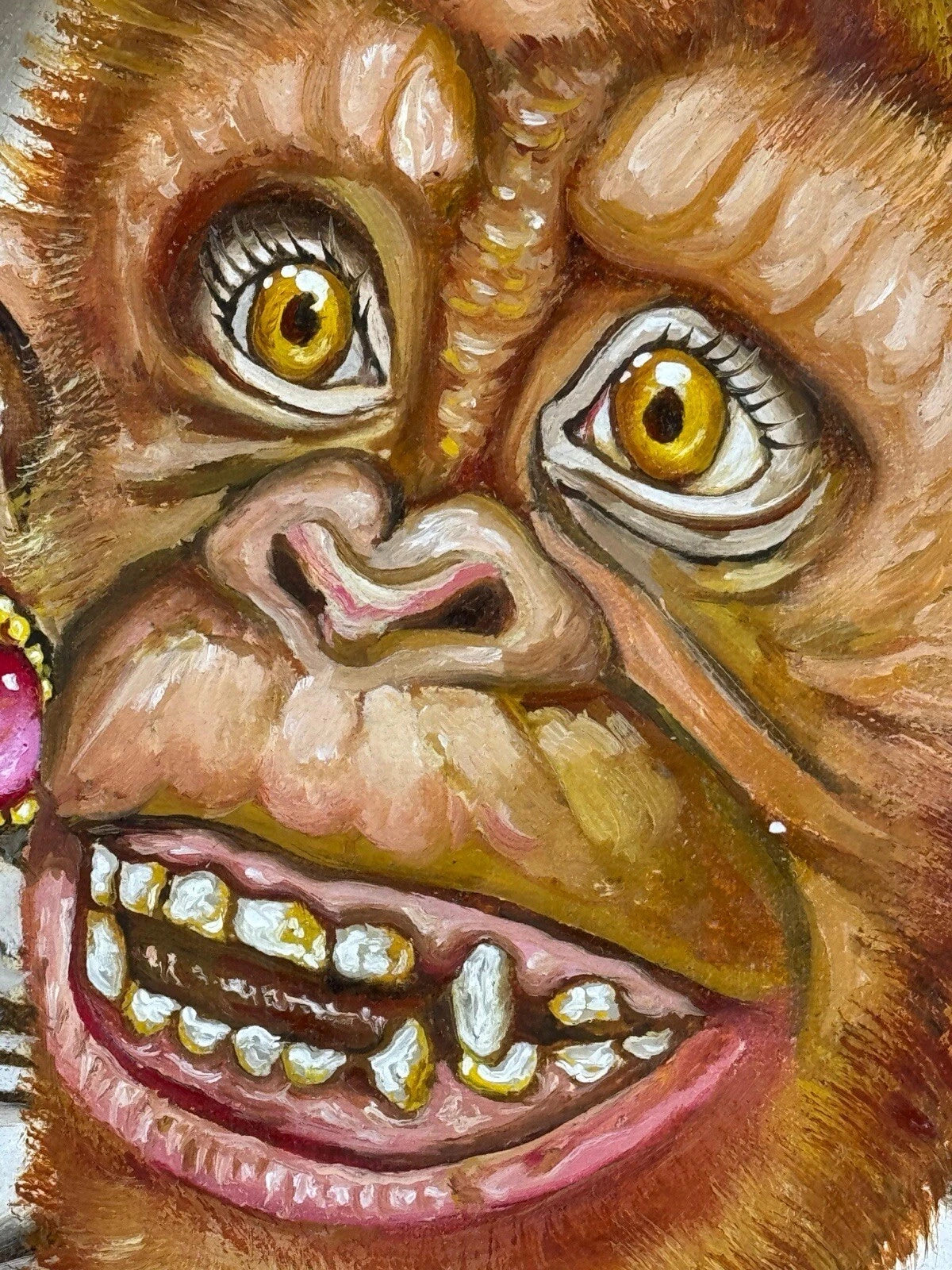 art-decoration-tableau-peinture-huile-toile-surrealisme-portrait-singe-verge-erection-d'apres Donald Roller (Copie)