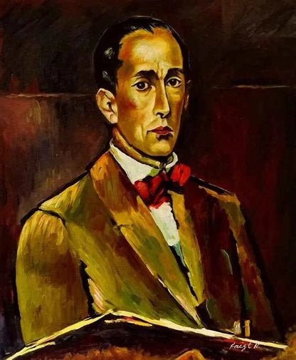 art-d'après Anton Faistauer autoportrait peinture à l'huile