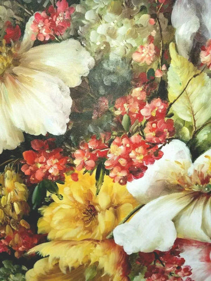Master Quality Hand Painted Oil on Canvas 36x48" Floral Still Life