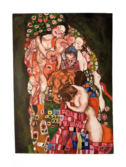 art-portrait-profil-feminin-femme-maternité-famille-peinture huile sur toile