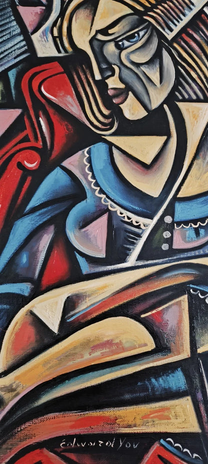 cigarette peinture art abstrait moderne huile originale Edward Yov