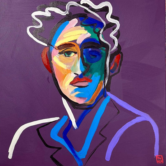art-decoration-tableau-peinture-moderne-huile-toile-portrait-masculin-homme-jeune-violet