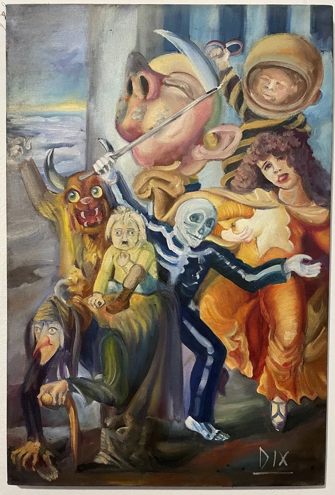 art-decoration-tableau-peinture-huile-toile-scene-personnages-mort-d'après Otto Dix