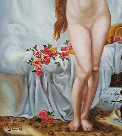 inspirée de Tableau Guillaume Seignac, femme nue érotique- huile sur toile