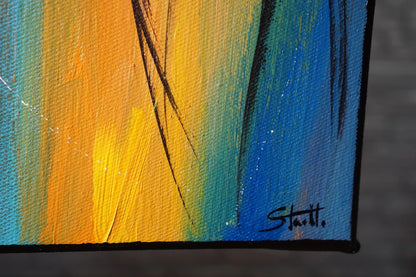 portrait feminin femme yeux bleux tableau peinture huile sur toile signée