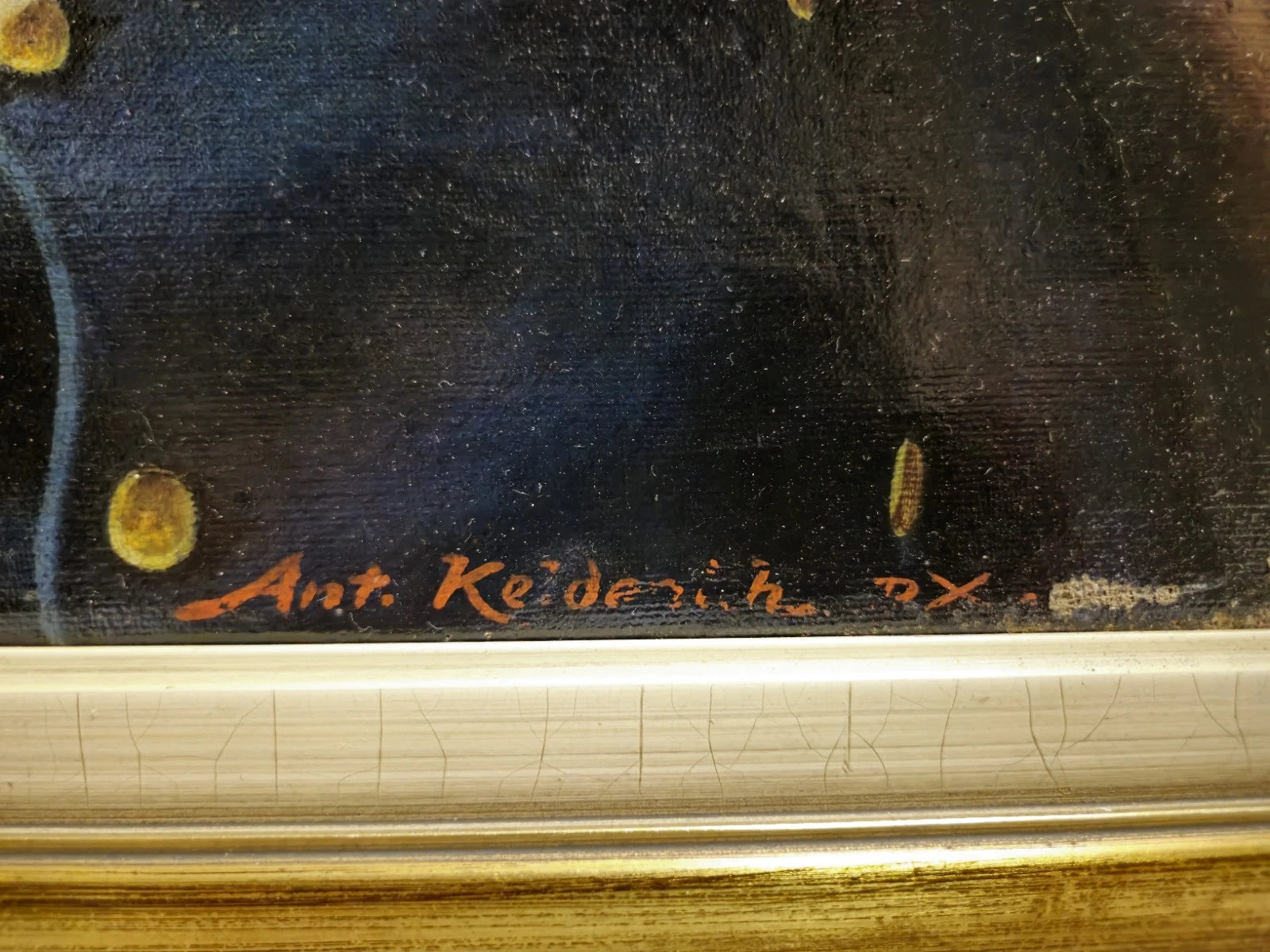 Tableau ancien huile Anton Keldenich (1874-1936) portrait empereur Guillaume II