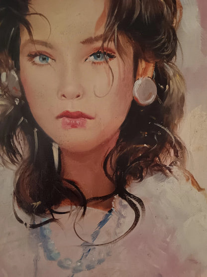 art-decoration-tableau-peinture-huile-toile-portrait-feminin-femme-italienne