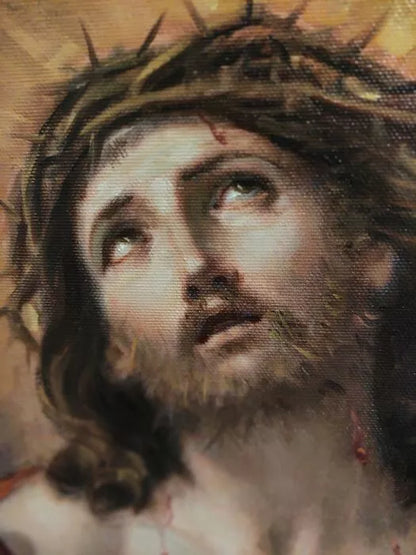Huile peinte sur toile 30x24 cm du maître Salvatore Rodriquez "Ecce Homo"
