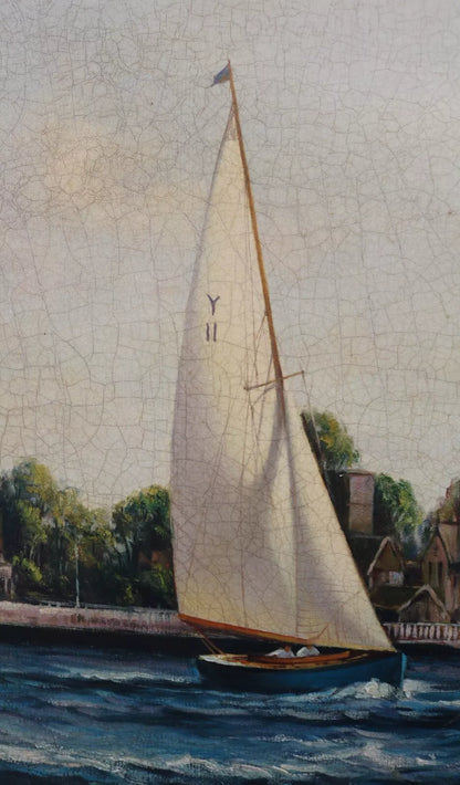 art-decoration-tableau-peinture-huile-toile-regate-voiliers-bateaux