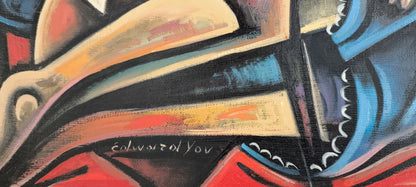 cigarette peinture art abstrait moderne huile originale Edward Yov