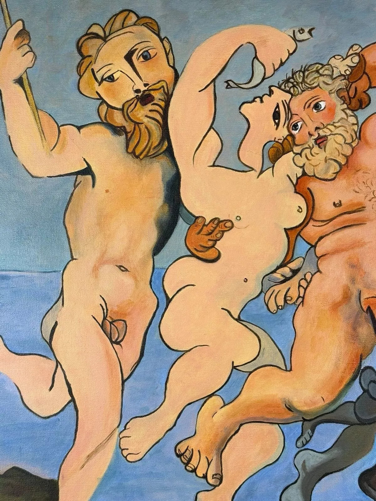 art-decoration-tableau-peinture-huile-toile-scene-personnages-nus-danse