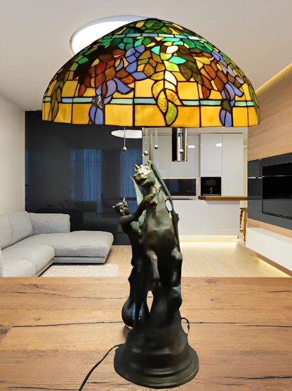 Lampe de reproduction antique en bronze Tiffany