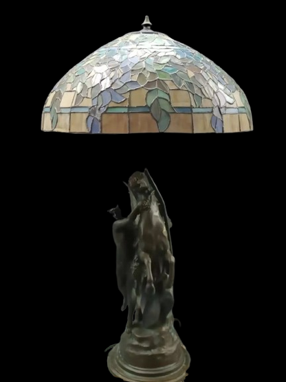 Lampe de reproduction antique en bronze Tiffany