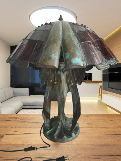 objet-decoration-lampe-style-tiffany-verre-bronze-66cm