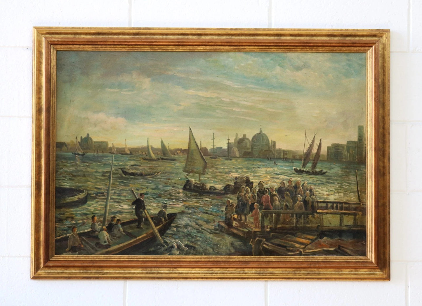 art-decoration-tableau-peinture-huile-toile-paysage-marin-Venise