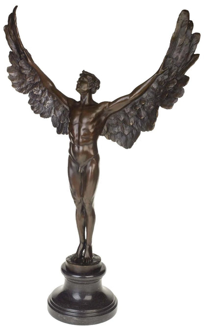 Sculpture en bronze Icare mythologie ange ailes figurine en bronze statue de style antique