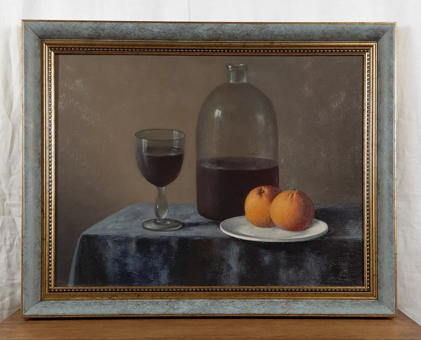 art-nature-morte-fruit-orange-vin-peinture-huile-toile