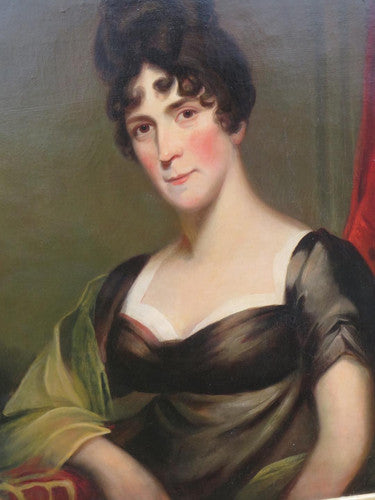 Société Portrait 1820 École d'anglais huile géorgienne