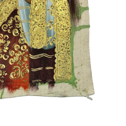 Peinture à l'huile originale école Cusco Pérou Sacré-Cœur de Jésus