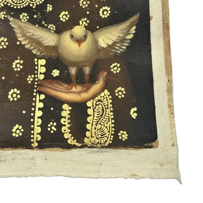 Peinture à l'huile originale école Cusco Pérou San Francisco de Asis