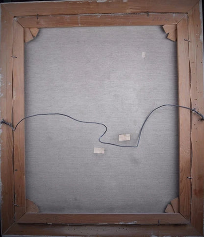 Tableau ancien original tableau signé nature morte bouquet fleurs dans vase