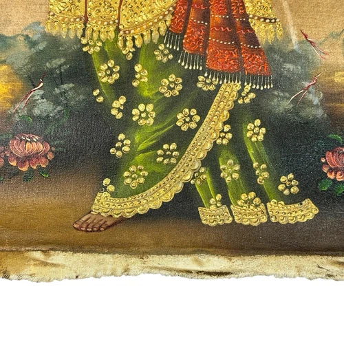 Peinture à l'huile originale école Cusco Pérou ARCHANGE SAINT URIEL
