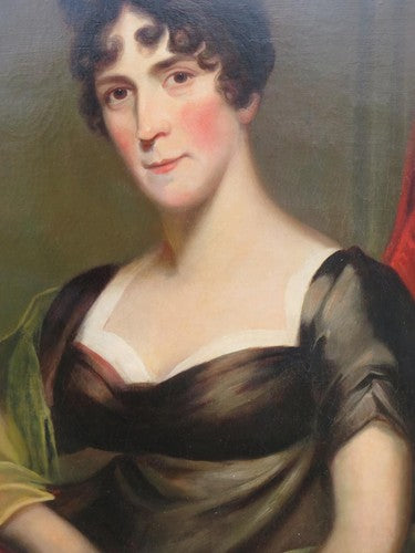 Société Portrait 1820 École d'anglais huile géorgienne