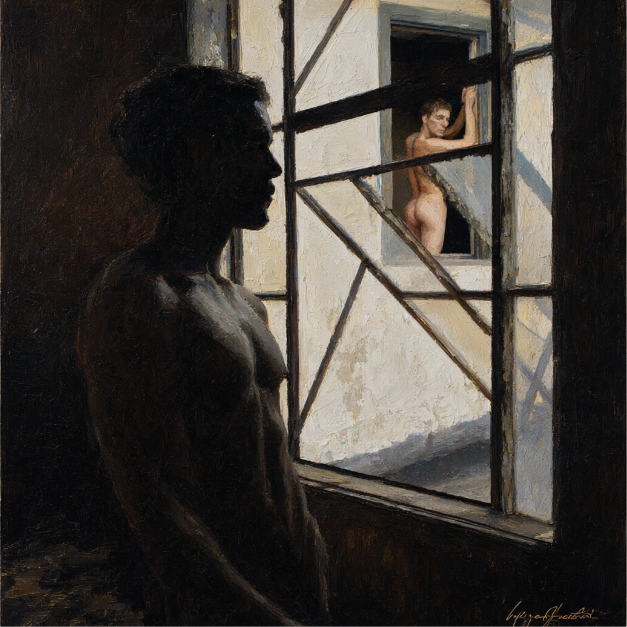 peinture huile sur toile faite sur commande - PORTRAIT BOGOSSE CURIEUX