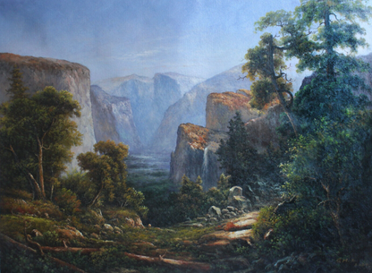 Repro Albert Bierstadt vallée de Yosemite paysage peinture à l'huile beaux-arts