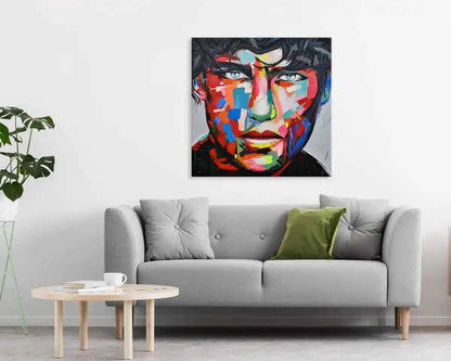 art-portrait-Visage de jeune garçon-tableau-peinture-acrylique sur toile
