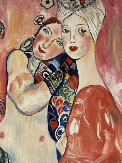 portrait-femmes-d'après Klimt-huile sur toile