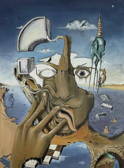 art-surréaliste-peinture-huile sur toile-portrait