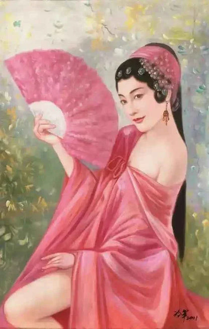 art-portrat-féminin-femme-chinoise-peinture-huile-toile - Kikooyou Art Gallery