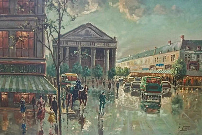art-paysage-scène-rue-Paris-peinture-originale-huile-toile