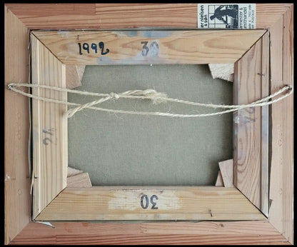 art-scène-rue-Copenhague-fontaine-peinture-huile-toile