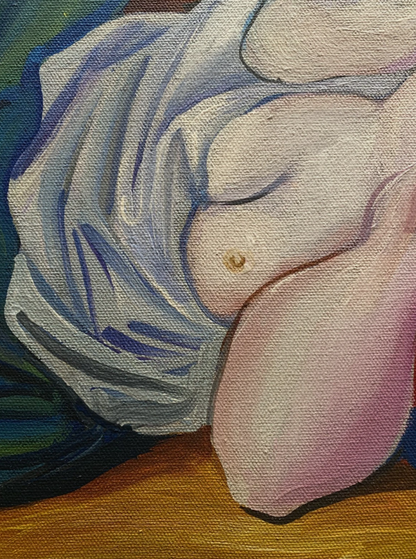 art-decoration-tableau-peinture-huile-toile-scene-paysan-sieste-champ