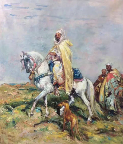 cavaliers arabes tableau peinture huile sur toile originale orientaliste - Kikooyou Art Gallery