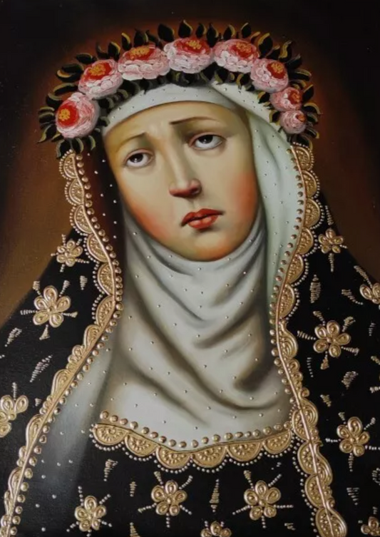 Sainte Rose de Lima, Peinture à l'huile originale, Peinture Cuzco, Peinte à la main