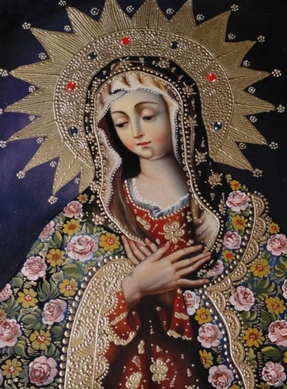 art-decoration-tableau-peinture-huile-toile-portrait-religieux-sainte-vierge-marie-cuzco