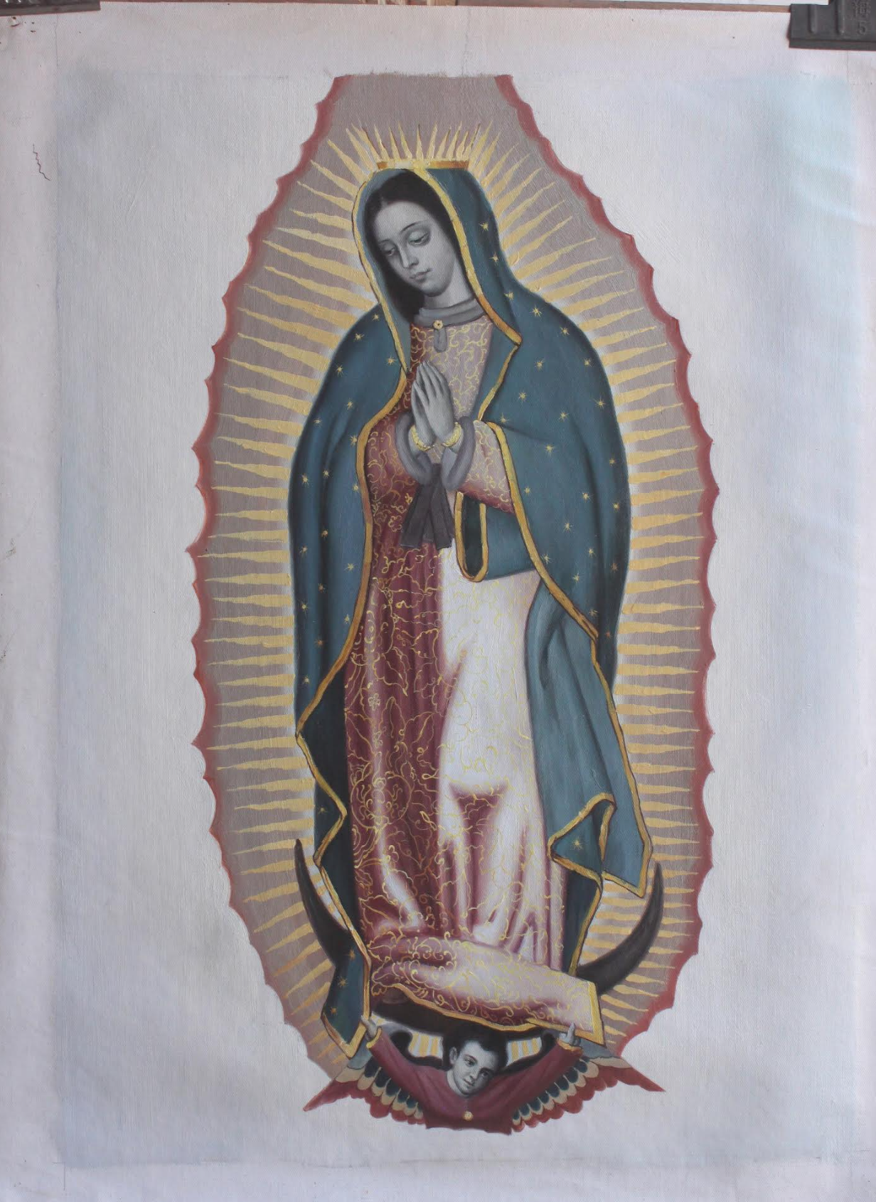 art-decoration-tableau-peinture-huile-toile-portrait-homme-religion-vierge-guadalupe-priere