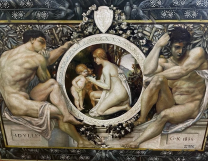 art-decoration-tableau-peinture-huile-toile-idylle-d'après Klimt