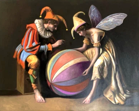 art-decoration-tableau-peinture-huile-toile-portrait-surrealisme-personnages-fou