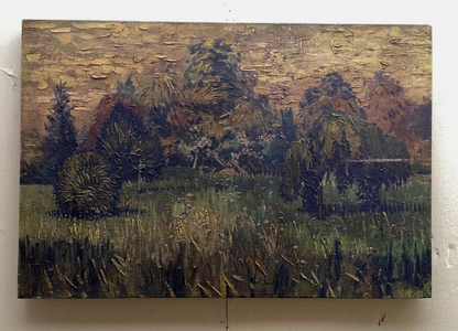 art-decoration-tableau-peinture-huile-toile-paysage-campagne-champ-d'après Van Gogh