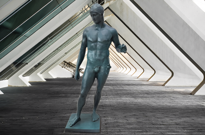 art-érotique-statue-bronze-male-homme-nu-Statue d'Arès Borghèse en bronze : sculpture de guerrier grec, - Kikooyou Art Gallery