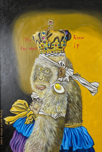 Tableau huile sur toile d'après Donald Roller Wilson- roi-singe