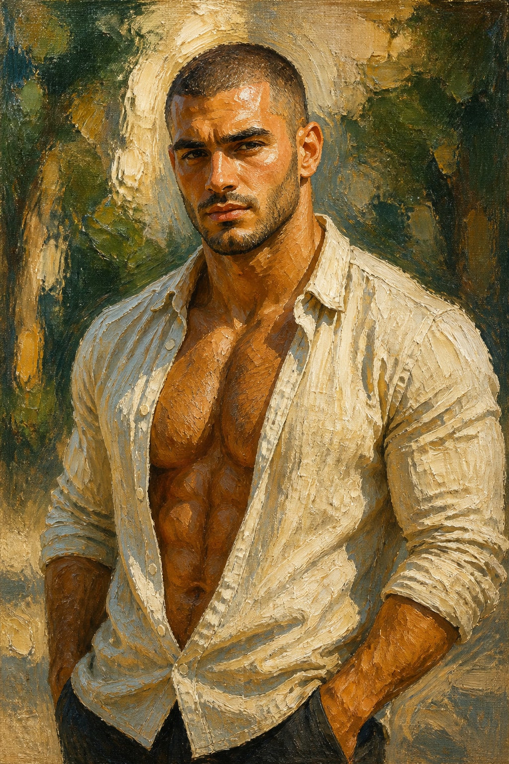 peinture huile sur toile faite sur commande - PORTRAIT BOGOSSE PECS