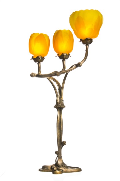 objet-decoration-lampe-table-Trio tulipes jaunes-Galle type