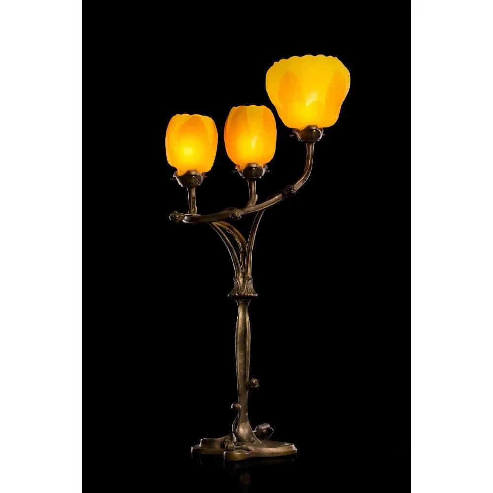 objet-decoration-lampe-table-Trio tulipes jaunes-Galle type - Kikooyou Art Gallery